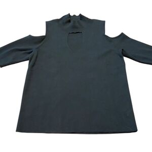 Cold Shoulder Cut Out Sexy Black Sweater L Bold Elements